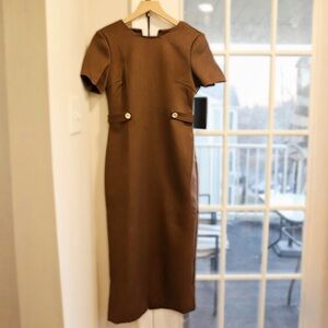 HYACINTH HOUSE Chocolate Brown Zarah Midi Dress